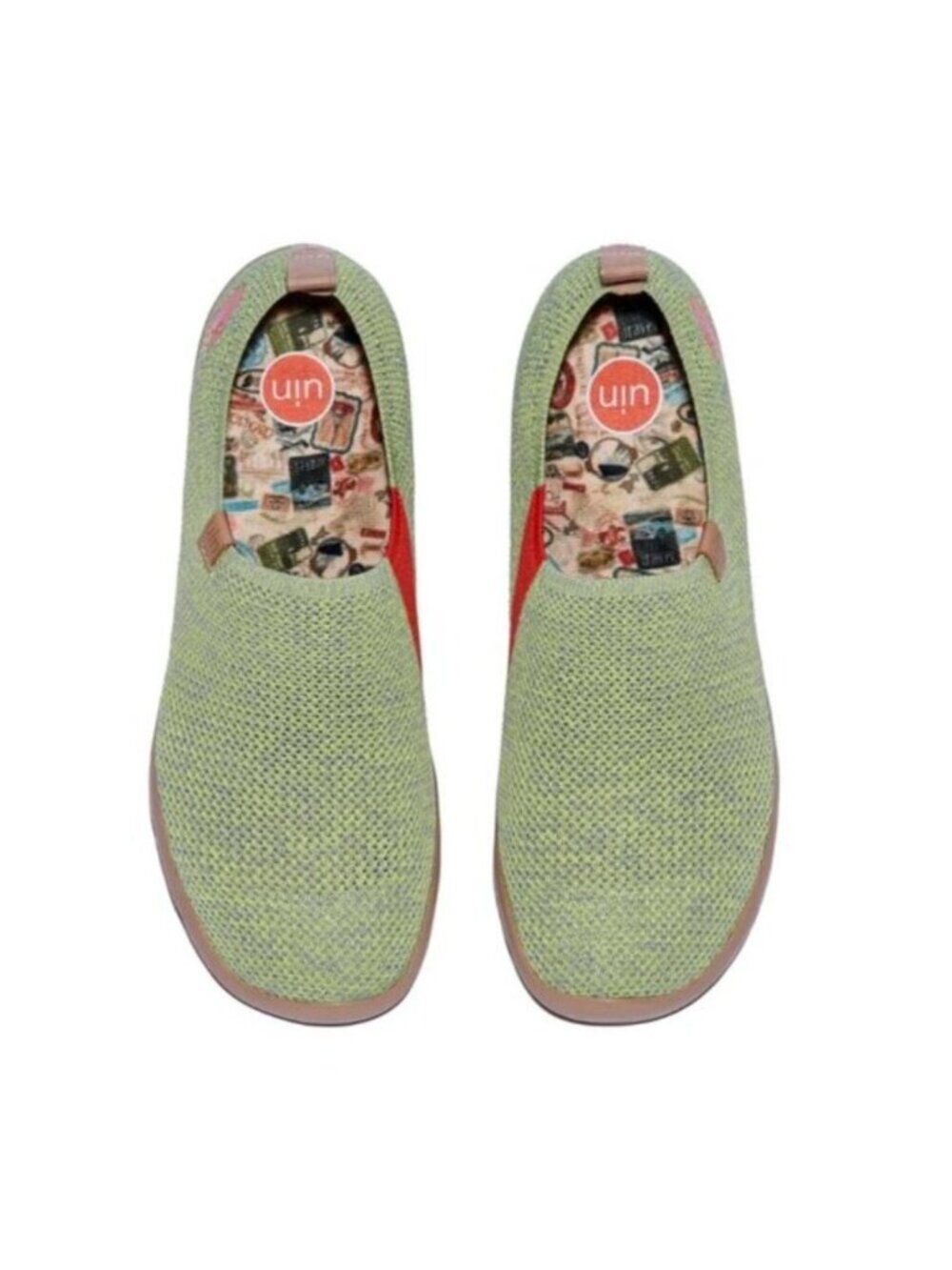 Size 6.5 UIN Womens Slip On Shoes Knitted Flats Toledo Daiquiri Green